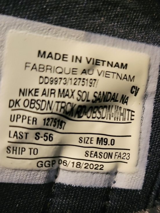 SAMPLE Nike Air Max Sol Sandal UNREALEASED M9/W10.5 NWT main image 5